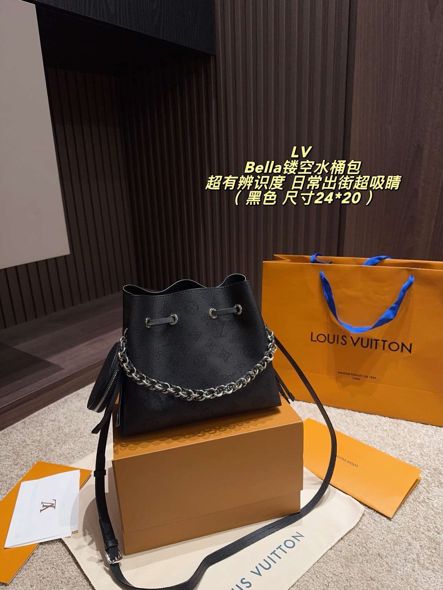 Beella Hollow‑out Bucket Bag