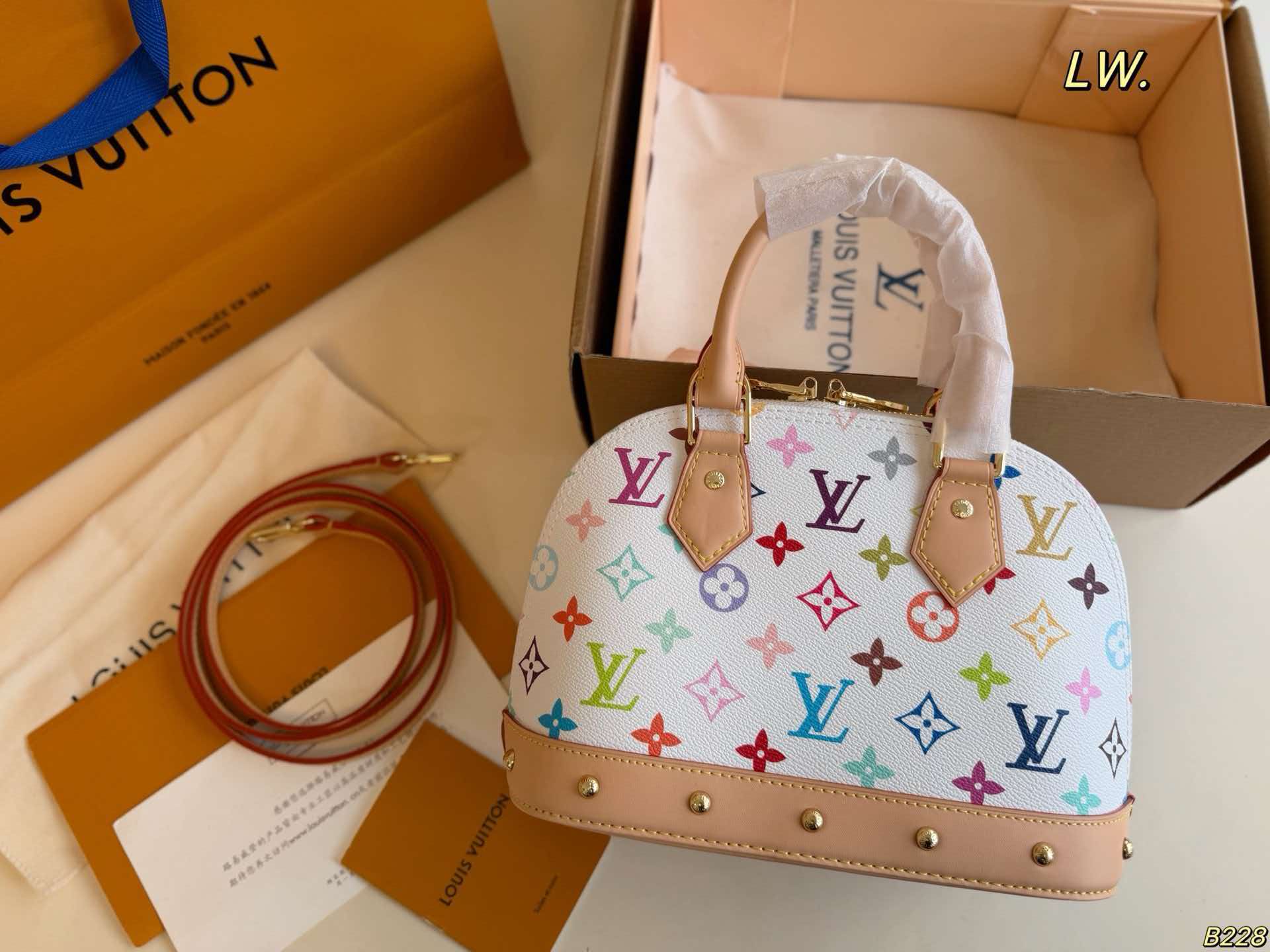 Classic LV Alma BB Multicolore Pattern Handbag