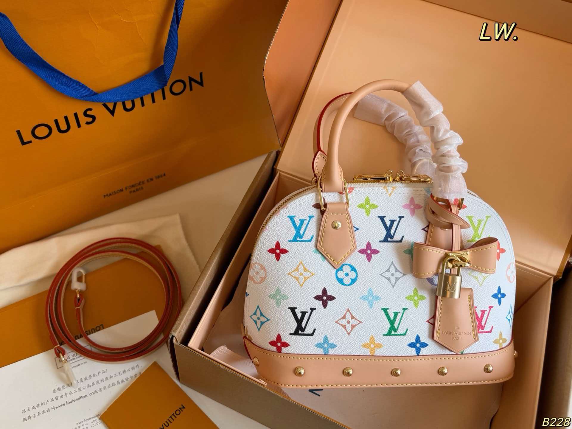 Classic LV Alma BB Multicolore Pattern Handbag