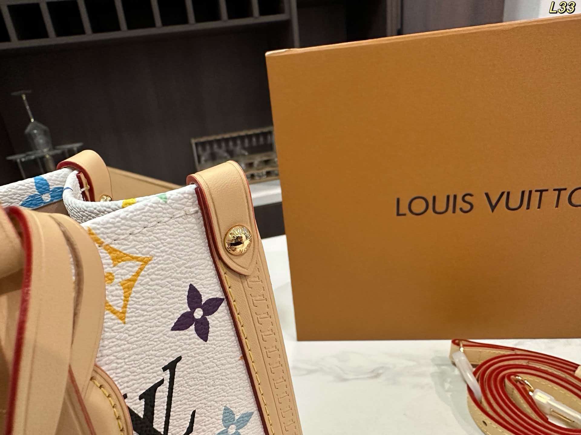LV OnTheGo PM White Multicolore