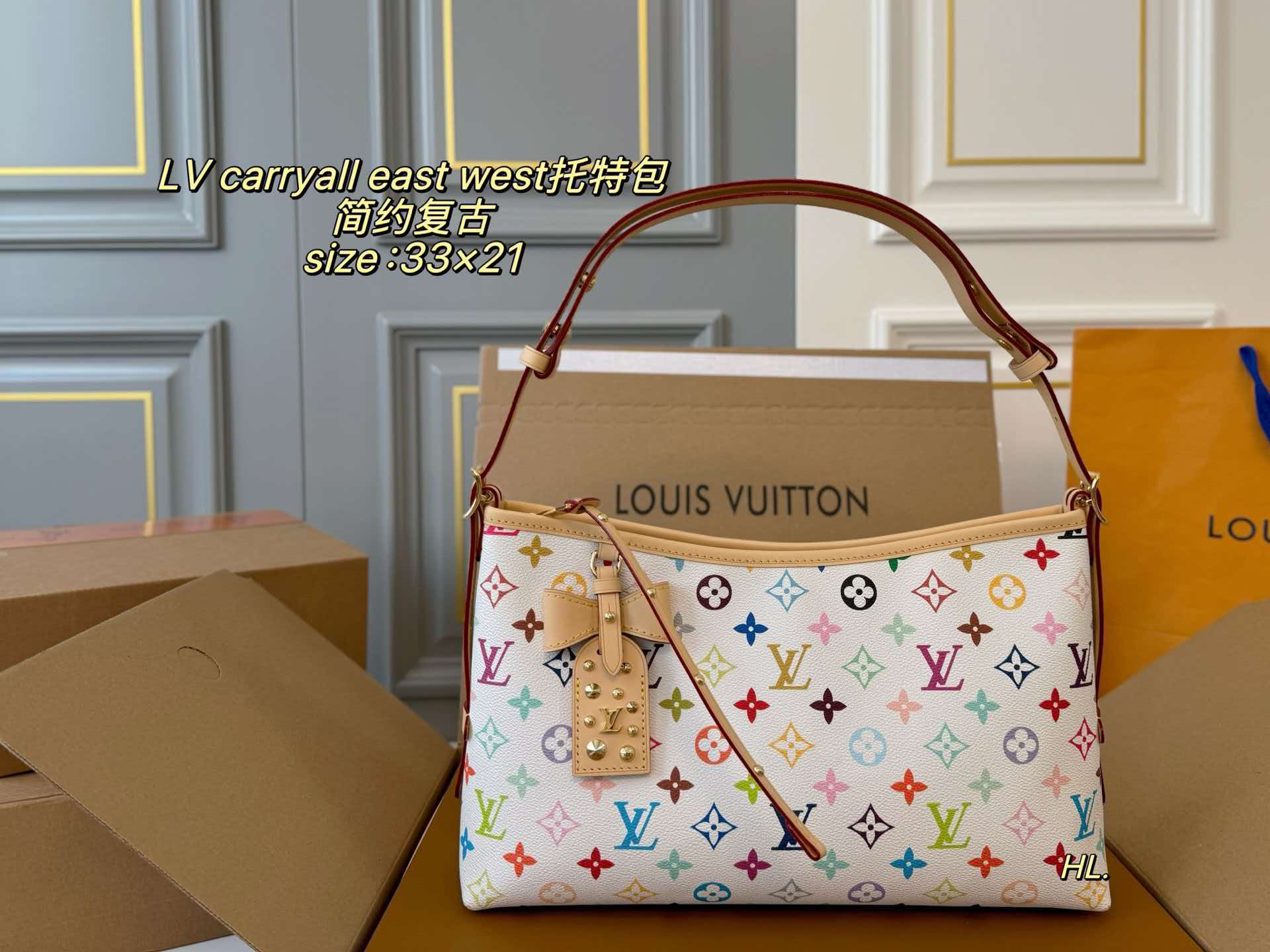 Carryall East West White Multicolore