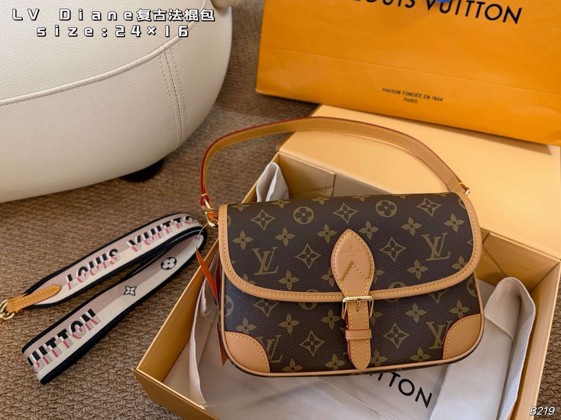 Vintage monogram LV Diane bag with adjustable shoulder strap