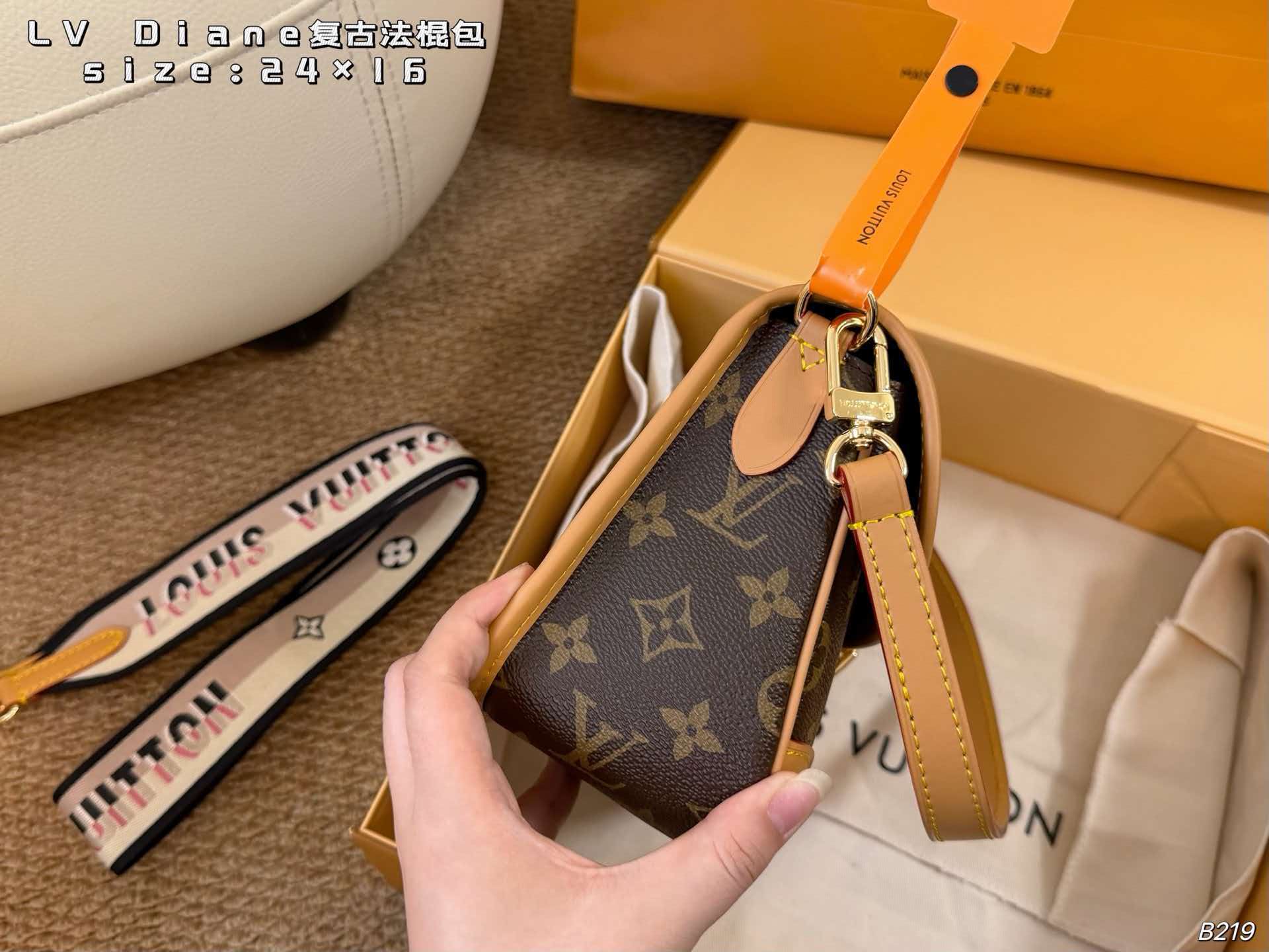 LV Diane Monogram Vintage Shoulder Crossbody Bag