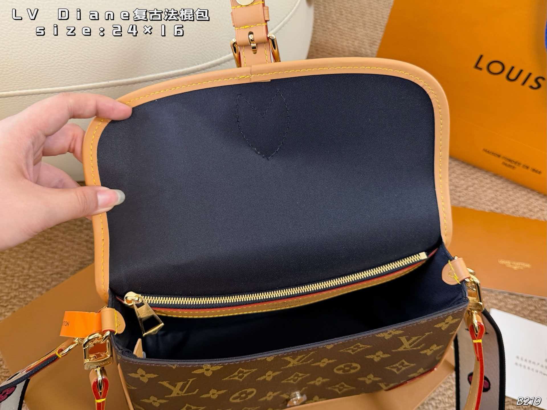 LV Diane Monogram Vintage Shoulder Crossbody Bag