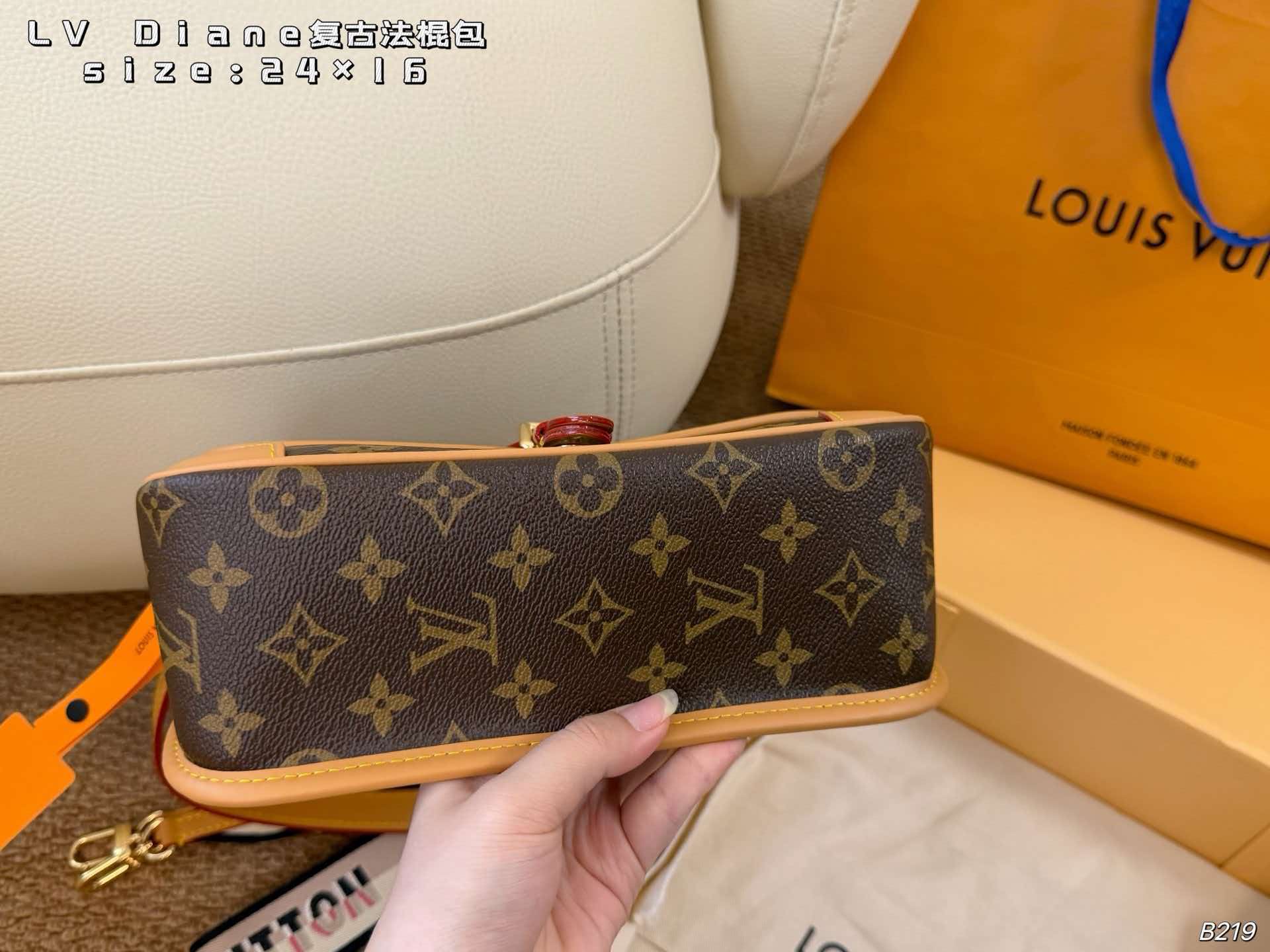 LV Diane Monogram Vintage Shoulder Crossbody Bag