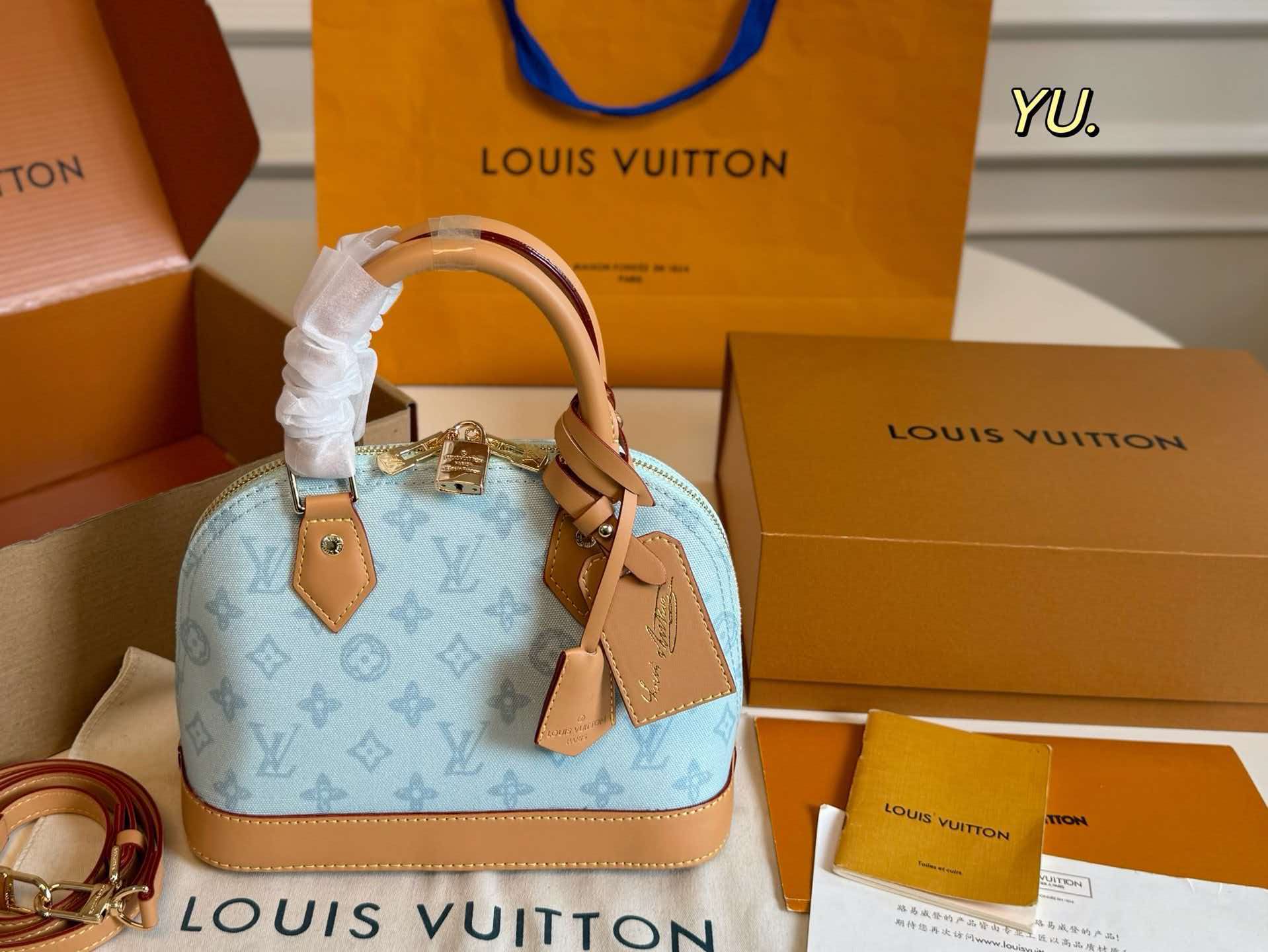 LV Alma BB Denim Monogram Women Crossbody Handbag