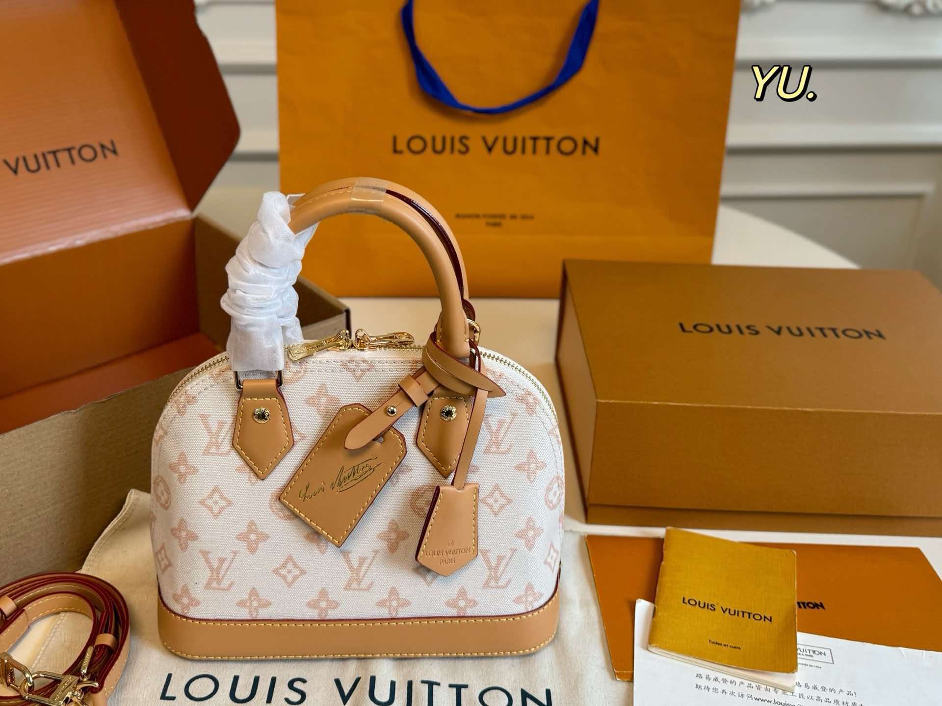 LV Alma BB Denim Monogram Women Crossbody Handbag