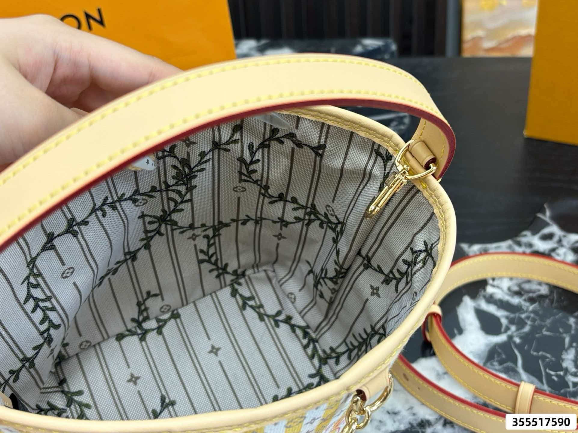 LV All‑in BB Yellow Stripes Trunks&Bags Crossbody Bucket Bag