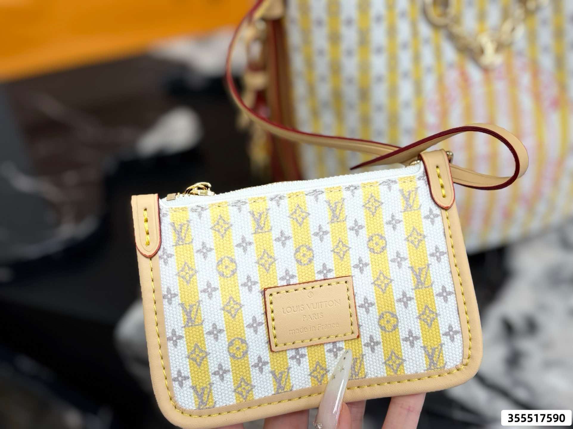 LV All‑in BB Yellow Stripes Trunks&Bags Crossbody Bucket Bag