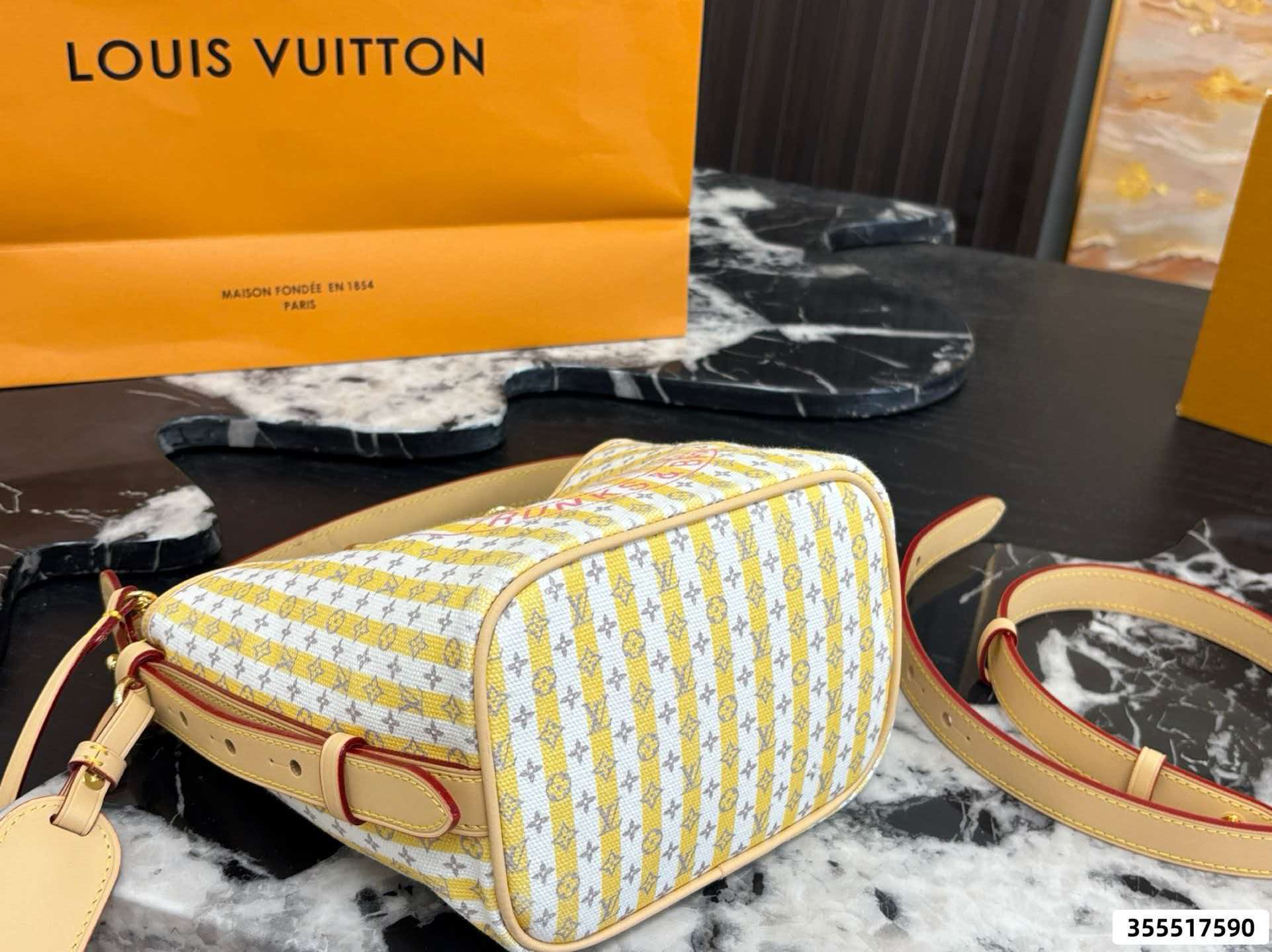 LV All‑in BB Yellow Stripes Trunks&Bags Crossbody Bucket Bag