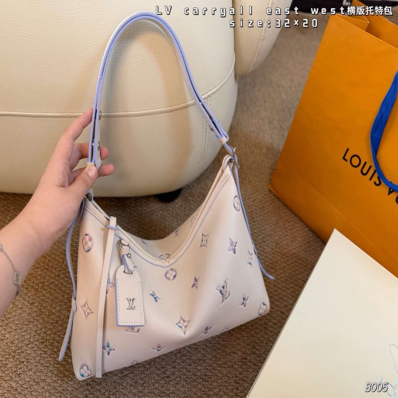 LV Carryall East‑West Pink‑Blue Gradient Monogram Shoulder Tote Bag
