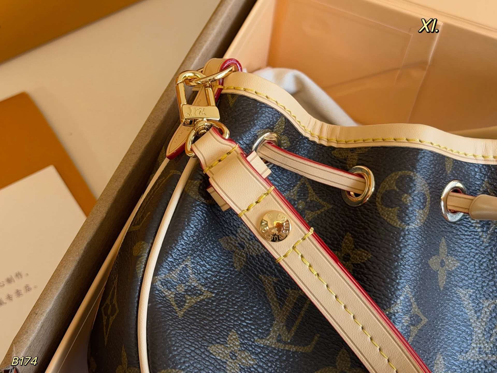 LV Nano Frivole Monogram Drawstring Crossbody Bag