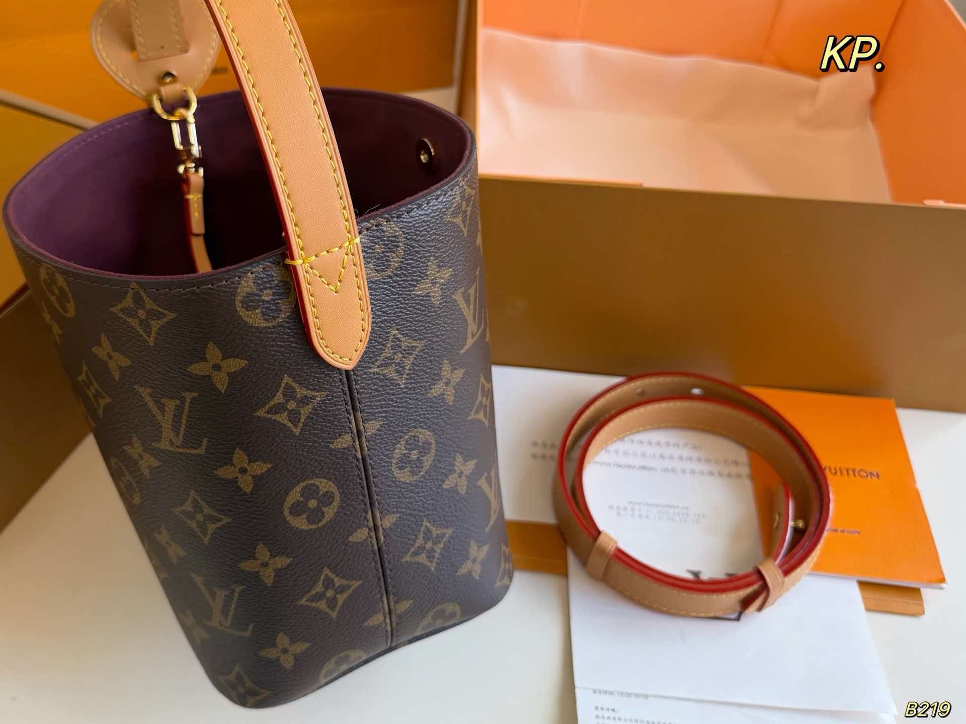 Monogram All In BB bucket crossbody bag gold‑tone hardware women daily mini handbag
