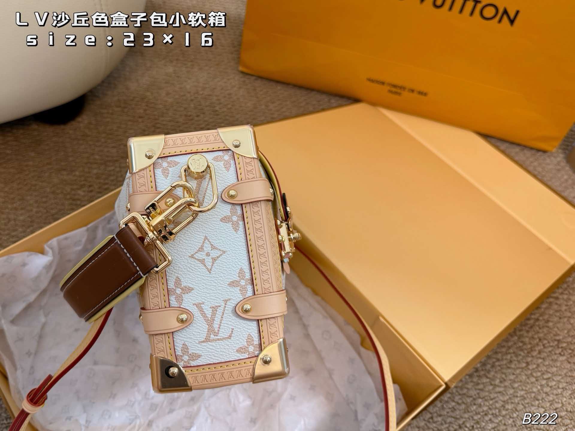 Dune monogram side trunk mm crossbody bag gold‑tone hardware vintage women handbag