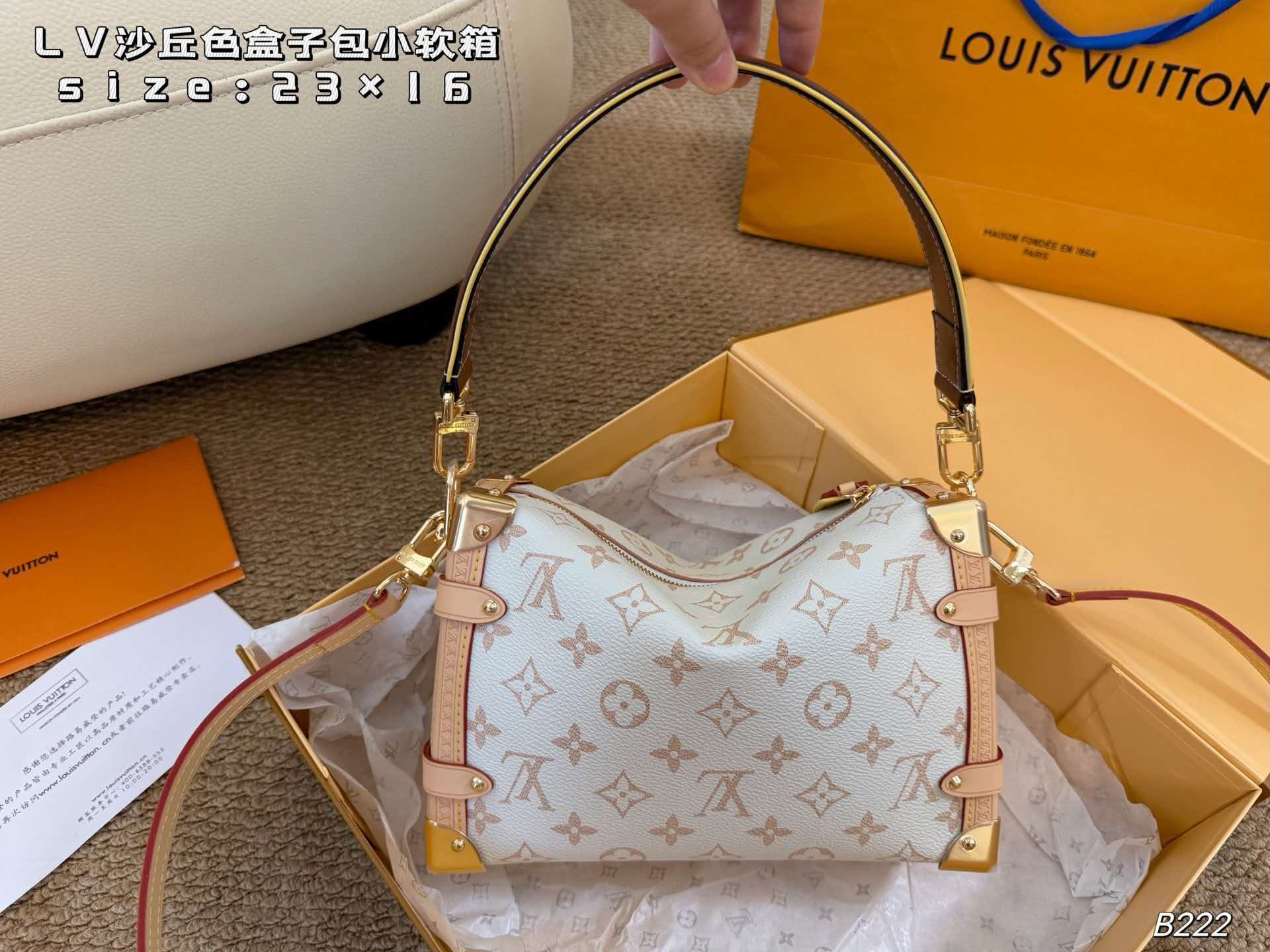 LV Side Trunk MM Dune Monogram Soft Box Crossbody 