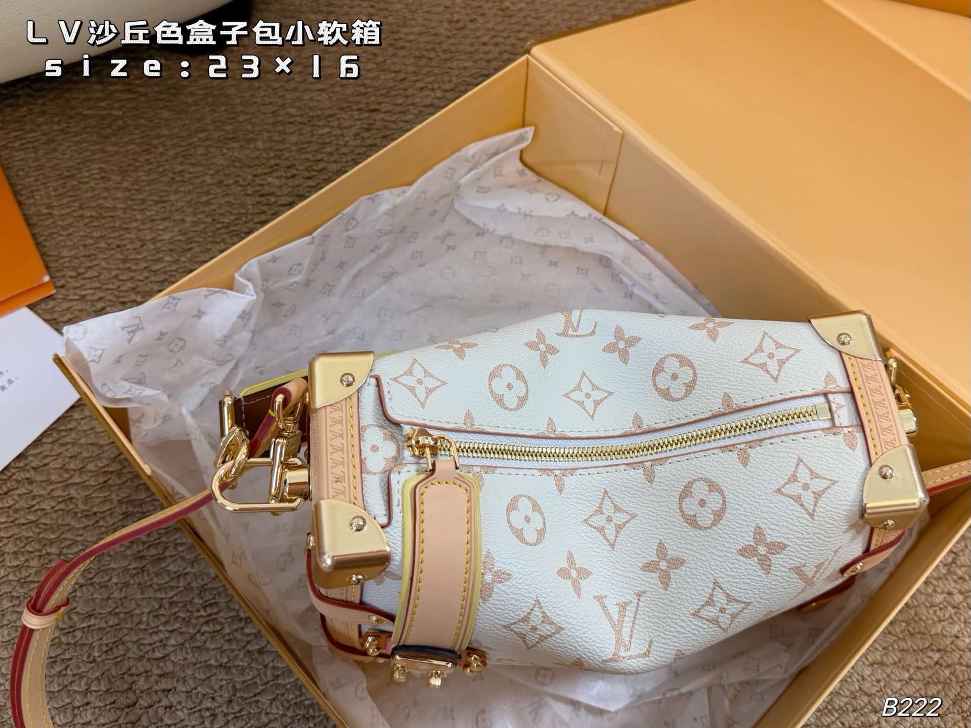 LV Side Trunk MM Dune Monogram Soft Box Crossbody 