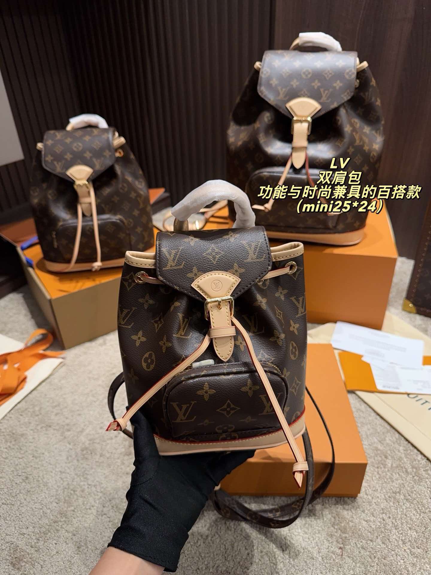LV Montsouris PM Monogram Backpack Bag