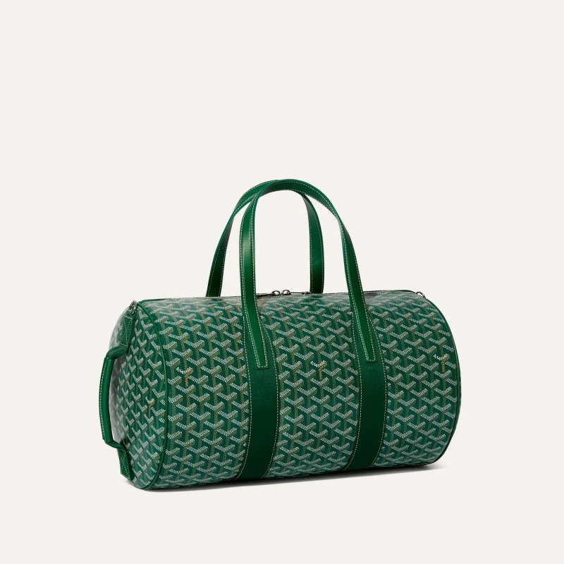 Goyard Barrel 40 Green Canvas Barrel Duffle Travel Sports Bag