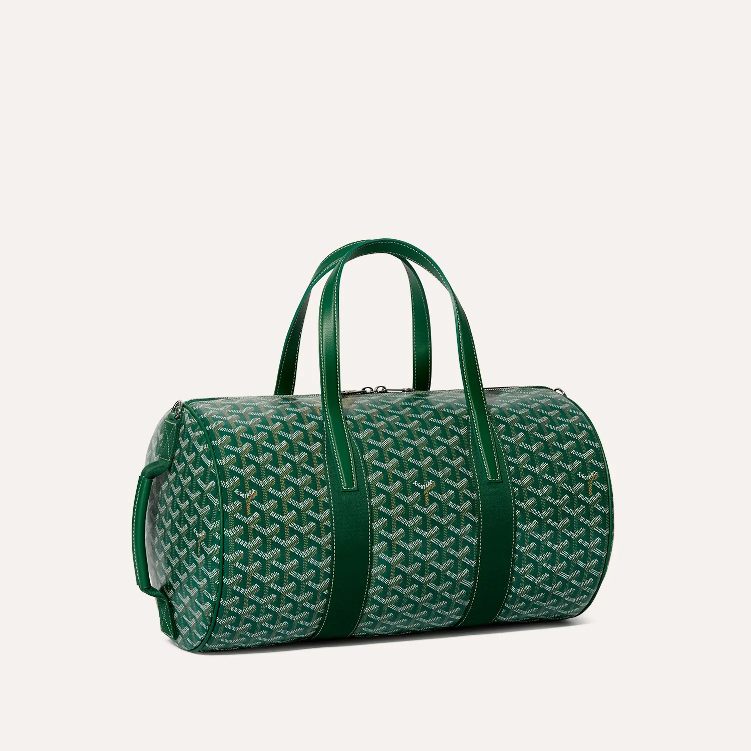 Goyard Barrel 40 Green Canvas Barrel Duffle Travel Sports Bag