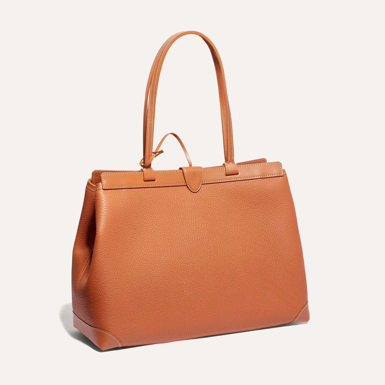 Goyard Bellechasse Biaude PM tote bag in orange‑brown canvas, leather trim, top handles, spacious daily commuter handbag