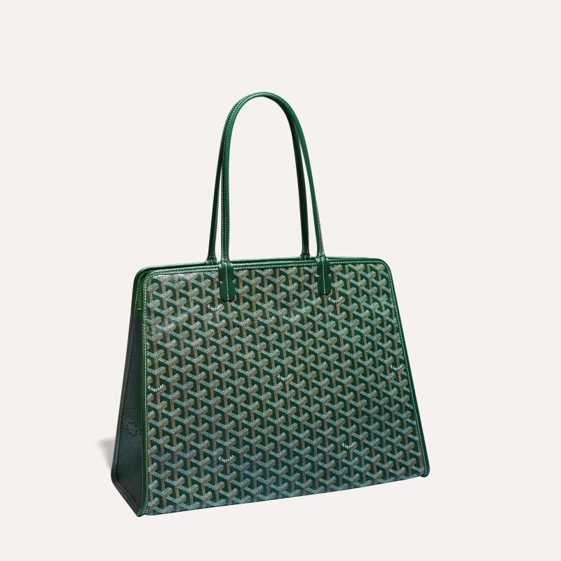 Goyard Hardy PM Green Structured Zip Tote Bag