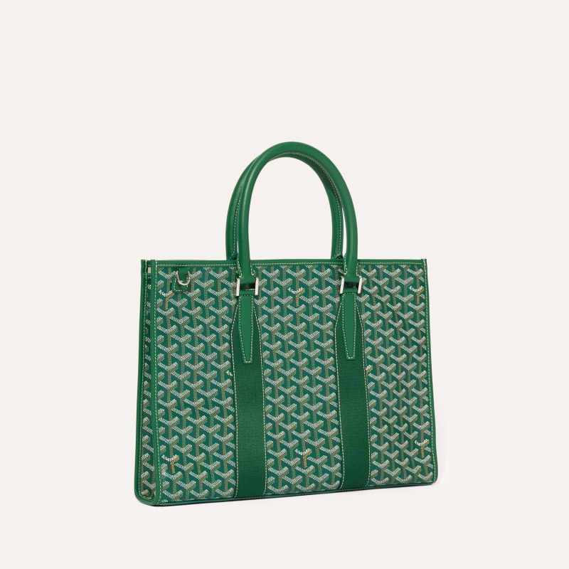 Goyard Morvan Document Case Green Zip Tote Bag