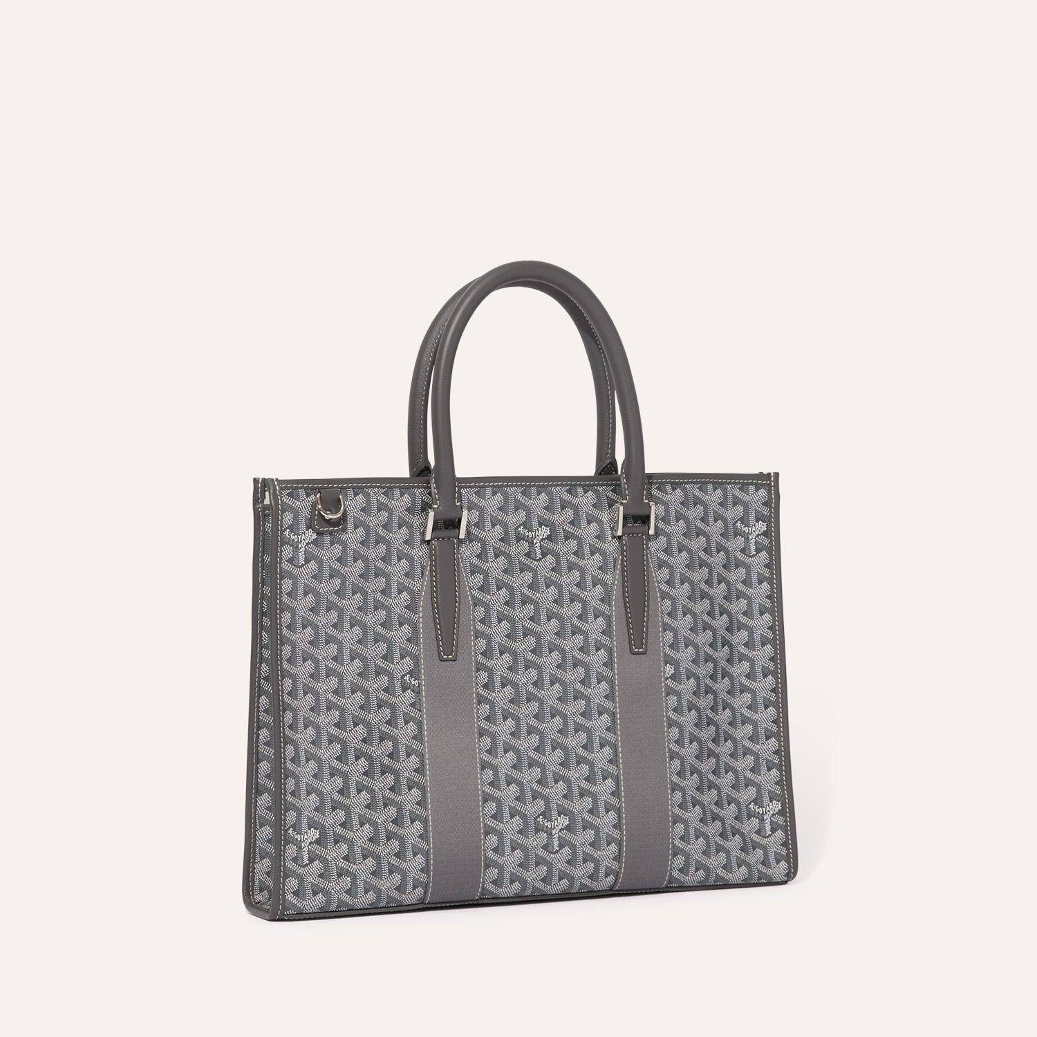 Goyard Morvan Document Case green zip tote bag, iconic goyardine canvas, chevroches calfskin trim, full‑zip closure, D‑rings for optional shoulder strap