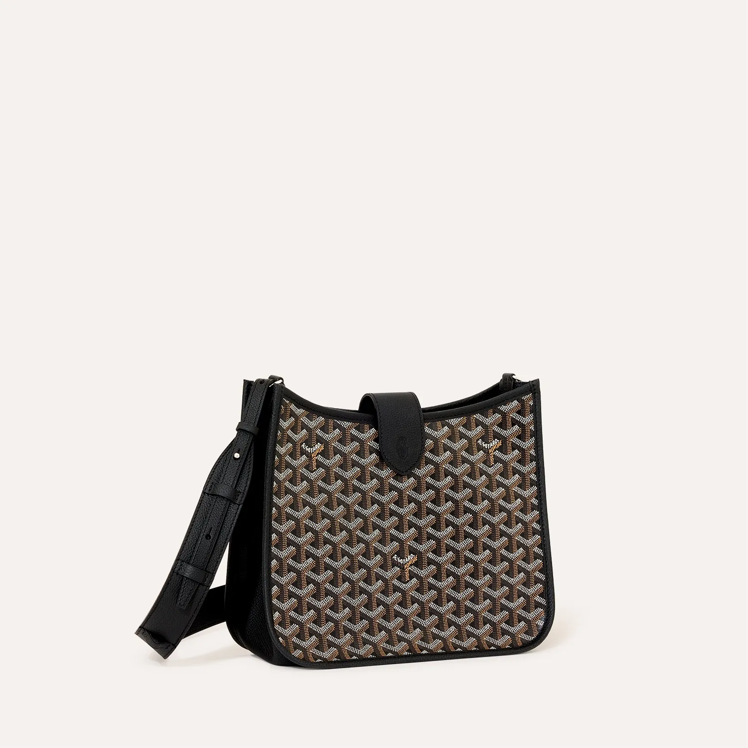 Goyard Sac Musette PM green crossbody bag, iconic goyardine canvas, calfskin trim, adjustable wide shoulder strap, drawstring closure